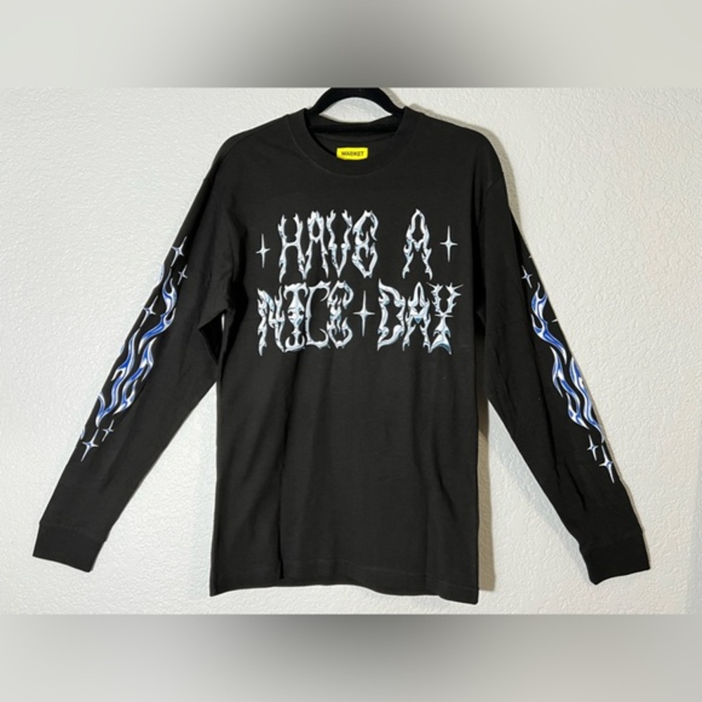 Market‎ Polyphia Liquid Chrome long sleeve T shirt “have a nice day” black small
